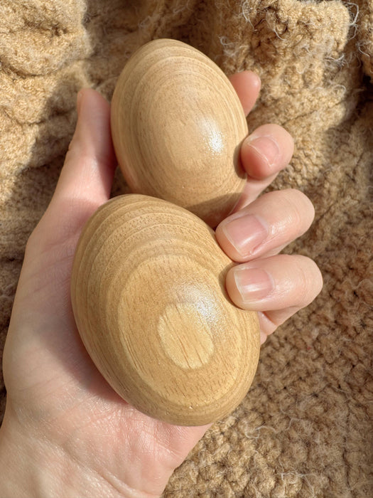 Handmade Oak Wood Egg Shaker | Baby Rattle musical toy