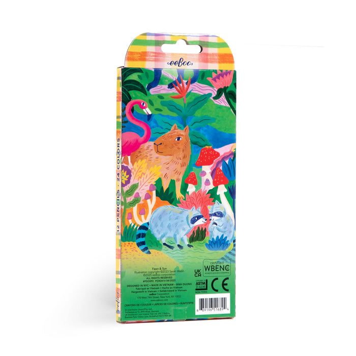 eeBoo Fawn & Sun 12 Double-Sided Color Pencils