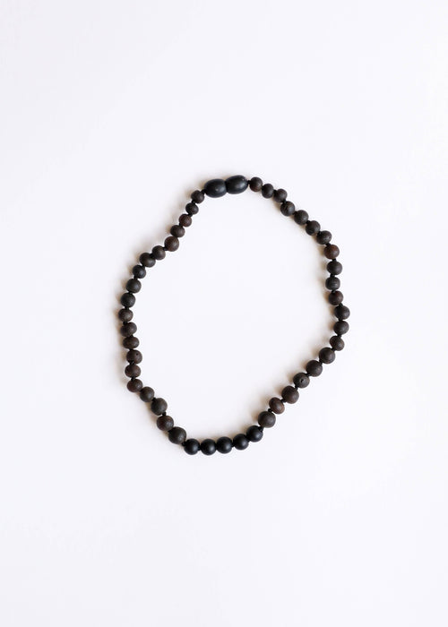 Raw Black Baltic Amber + Shungite Necklace