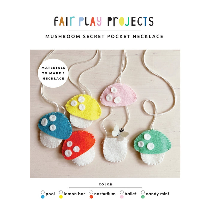 Fair Play Projects Mushroom Secret Pocket Necklace Kit (Red/Nasturtium)