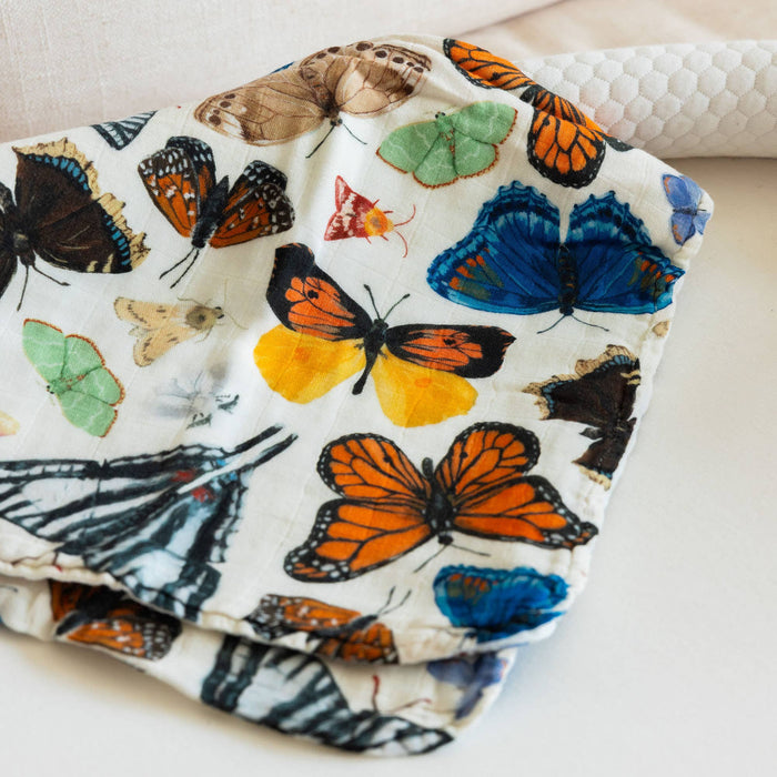 Flutter Friends Butterfly Baby Burp Cloths – Muslin Set of 2