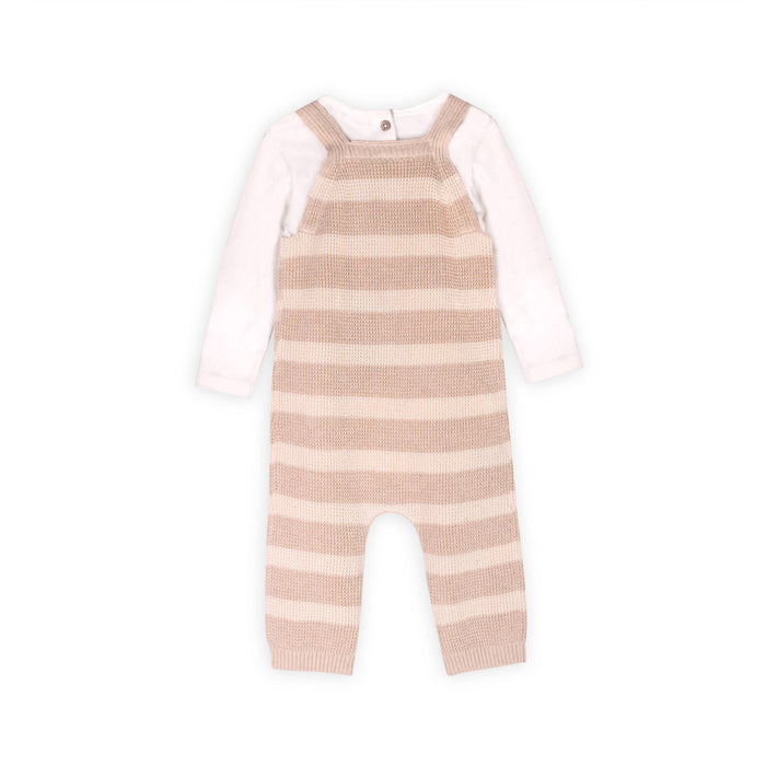 Viverano Organics Trucks Embroidered Baby Knit Stripe Overall Set (Organic)