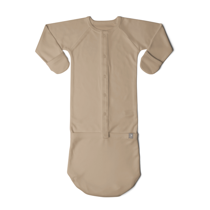 24 Hour Convertible Sleeper Baby Gown - Sandstone