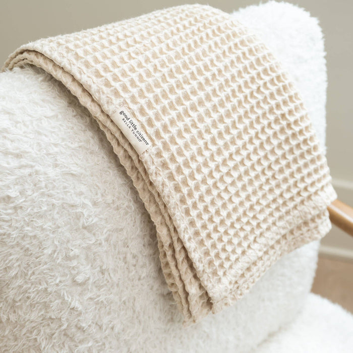 Bella Tunno | Waffle Baby Blanket Linen