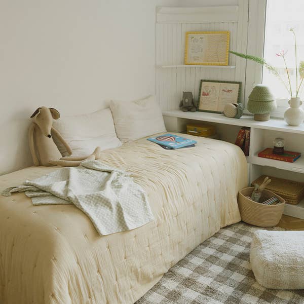 Lorena Canals Knitted Blanket - Tiles Blue Sage