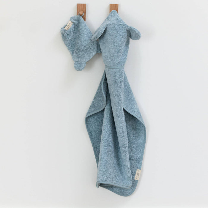 Bella Tunno | Hooded Towel + Wash Mitt Set Fog