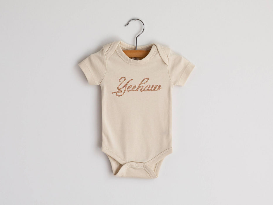 Gladfolk Yeehaw Organic Baby Bodysuit - Cream