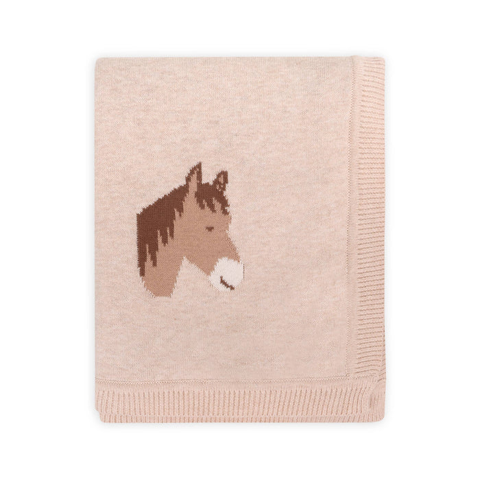 Viverano Organics Horse Dreams - Organic Cotton Jacquard Knit Baby Blanket