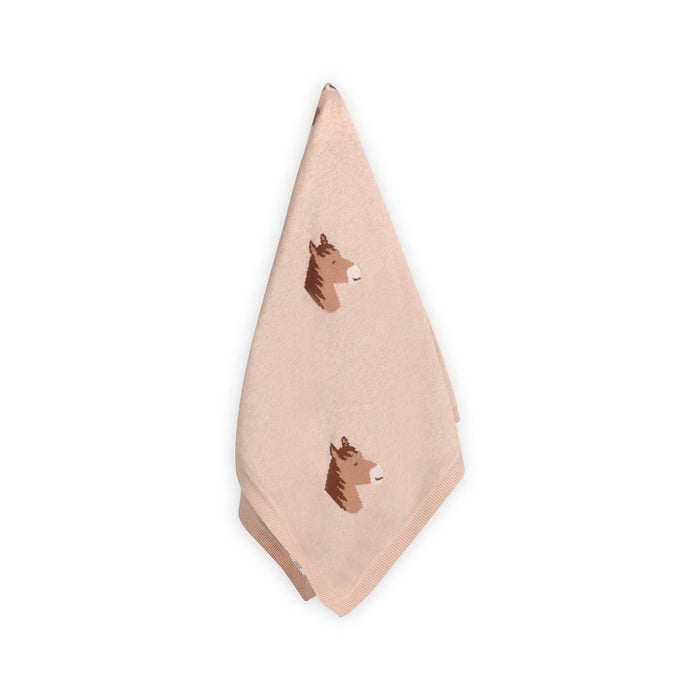 Viverano Organics Horse Dreams - Organic Cotton Jacquard Knit Baby Blanket