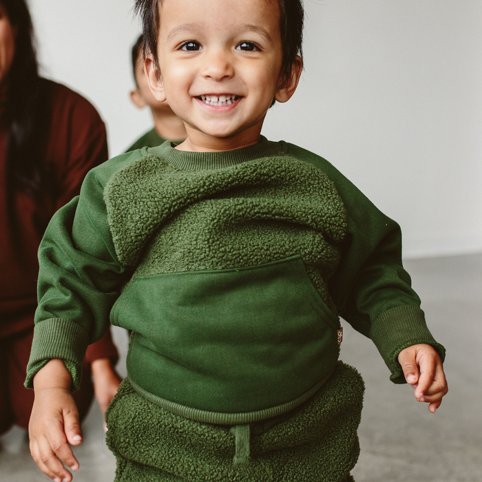 Sherpa Kids L/S Two-Piece Sweatsuit - Spruce