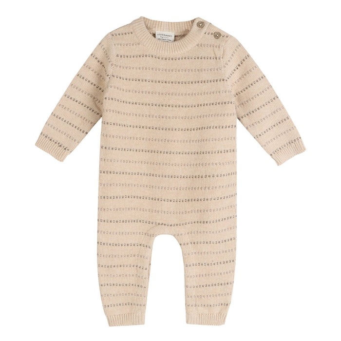 Aiden Textured Stripe Knit Baby Jumpsuit (Organic Cotton)