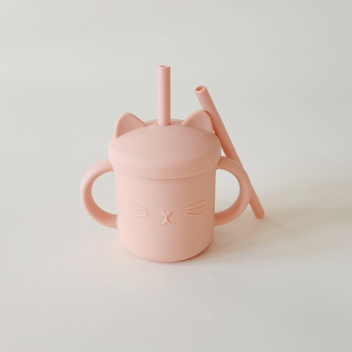 Minito & Co. Meow Double Handle Straw Cup