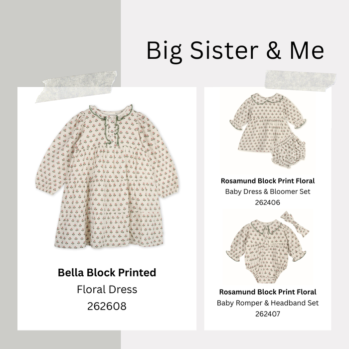 Lydia Linen Embroidered Baby Dress & Bloomer Set (Organic)