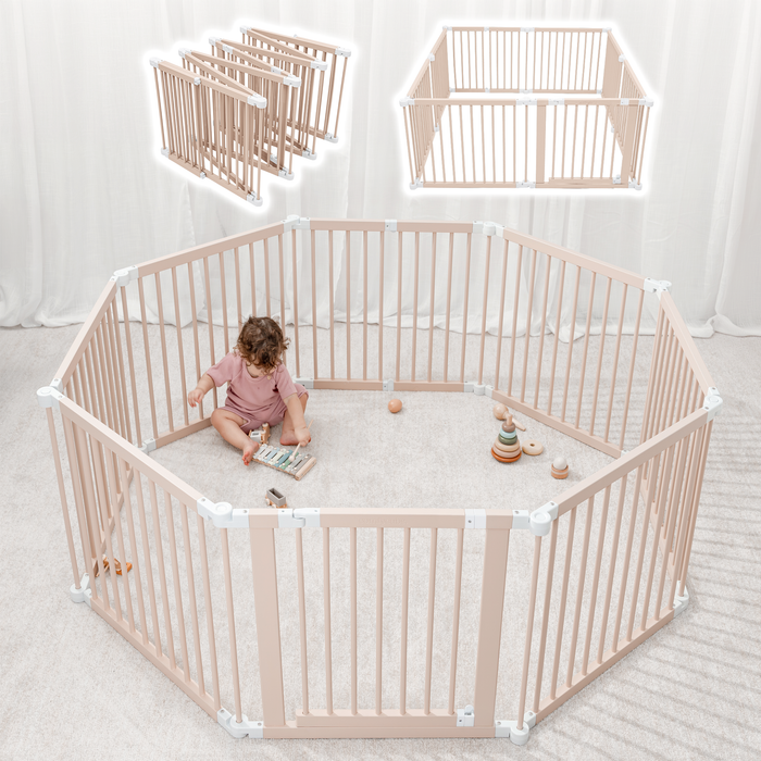 Baby Gate Playpen - Pine Wood Foldable Playpen by Comfy Cubs