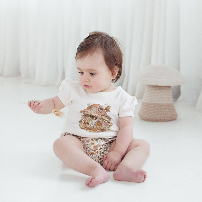 Aster & Oak Mushroom Print Onesie