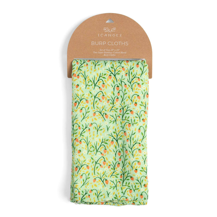 Strawberry Meadow Baby Burp Cloths – Muslin Set of 2