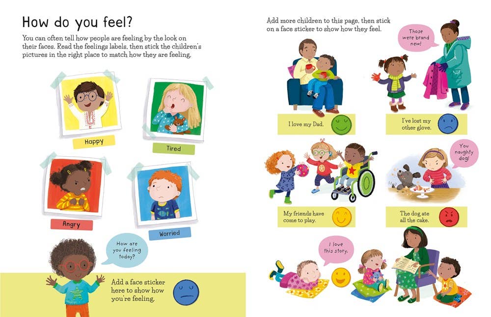 First Sticker Book Feelings : Usborne