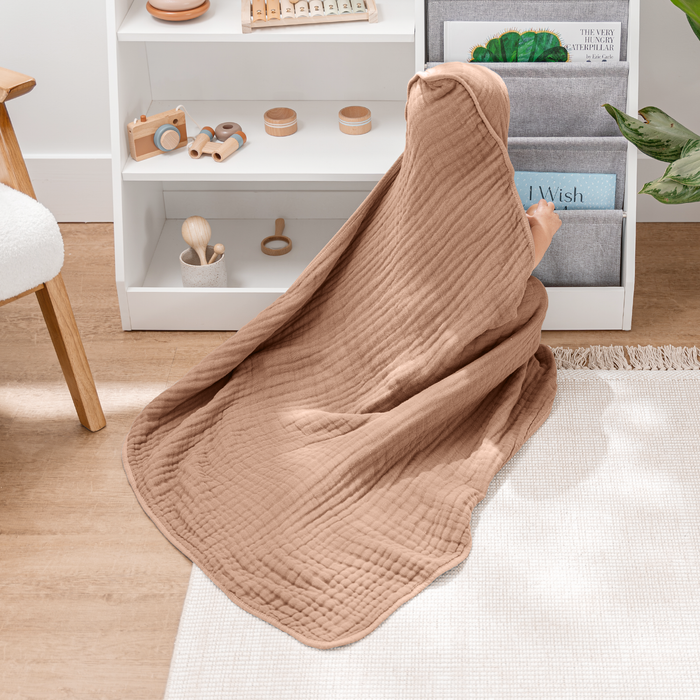 Hooded Baby Towel, 6 Layer 100% Muslin Cotton by Comfy Cubs