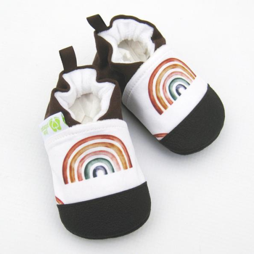 Little Pitterpat Scattered Rainbows Canvas Non-Slip Soft Sole Shoes