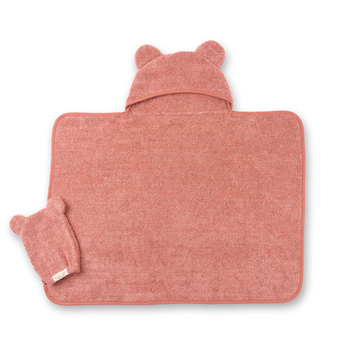 Hooded Towel + Wash Mitt Set Watermelon