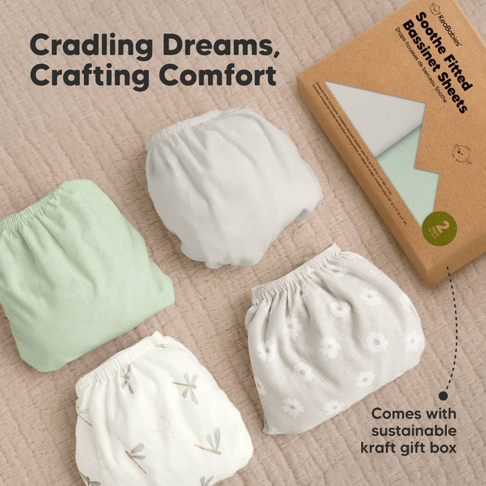 Soothe Fitted Bassinet Sheets for Baby Girls, Boys