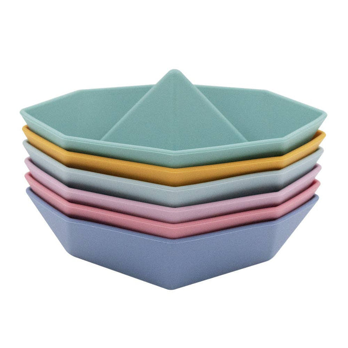 Playground Silicone Bath Toy - 6pk Origami Bath Boats