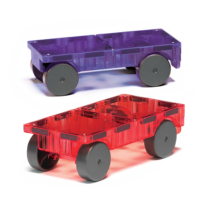 Magna-Tiles Cars 2-Piece Expansion Set: Green & Yellow