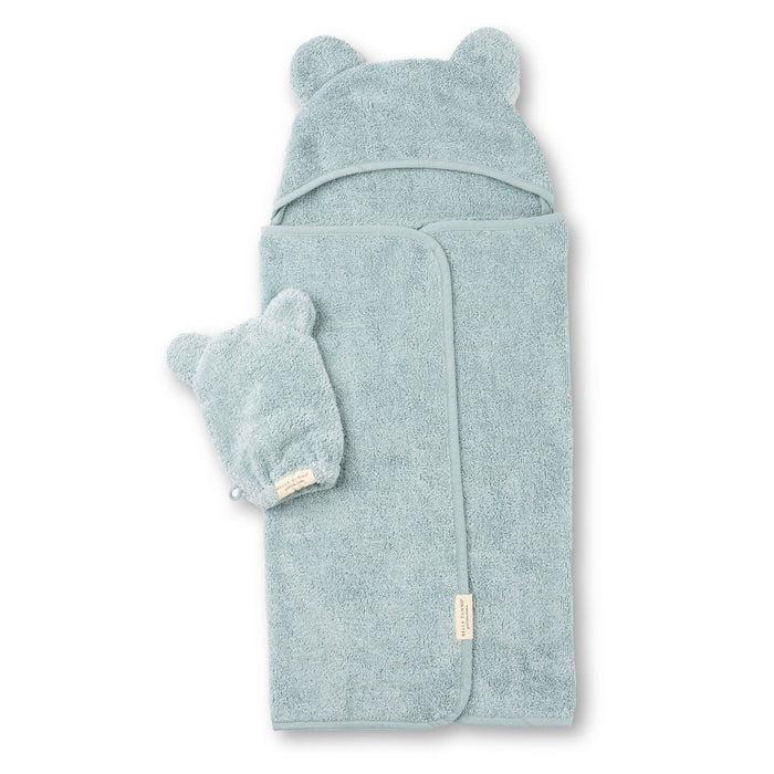 Bella Tunno | Hooded Towel + Wash Mitt Set Fog