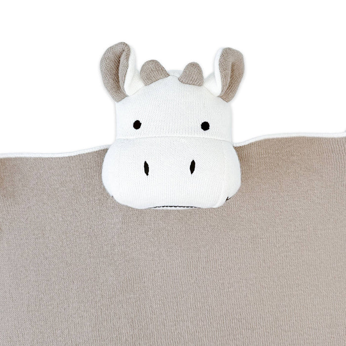 Cow- Organic Baby Lovey Security Blanket Cuddle Cloth