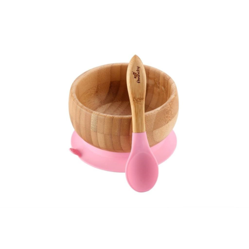 Avanchy Organic Bamboo Suction Baby Bowl + Spoon