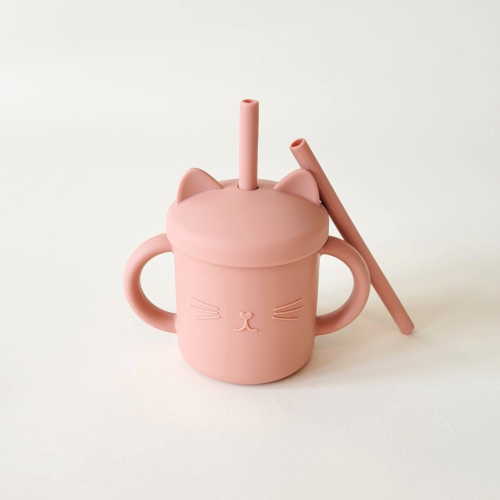 Minito & Co. Meow Double Handle Straw Cup