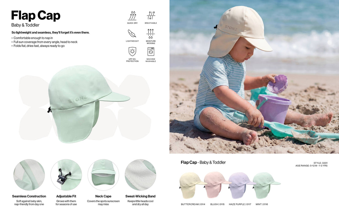 SS27 Flap Cap Sun Hat Baby and Toddler