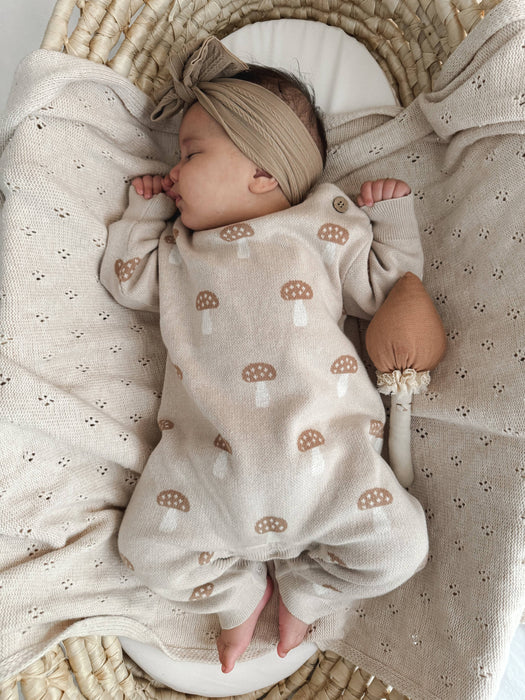 Aster & Oak Mushroom Knit Romper