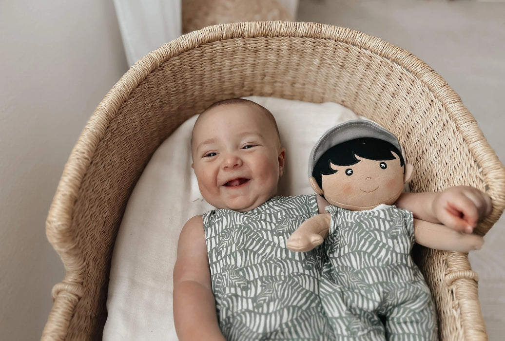 Zebra Print Muslin Doll Coverall