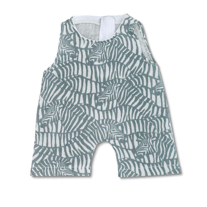 Zebra Print Muslin Doll Coverall