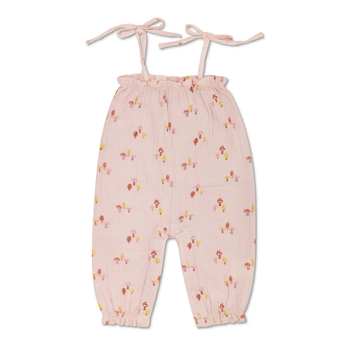 Mini Mushroom Muslin Tie Shoulder Jumpsuit