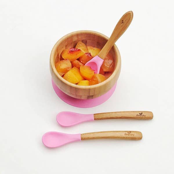 Avanchy Bamboo and Silicone Infant Spoons