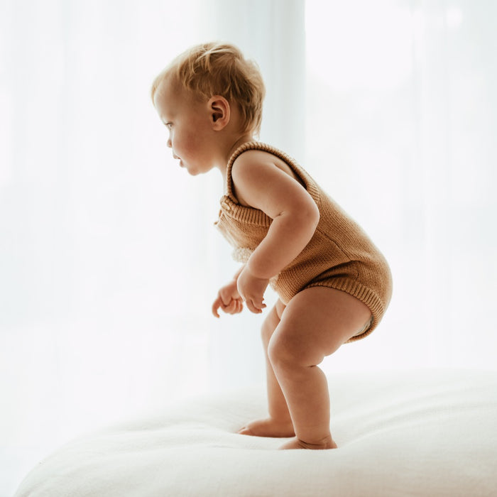 Baeb Basics Organic Yin Yang Knitted Romper (Fawn)