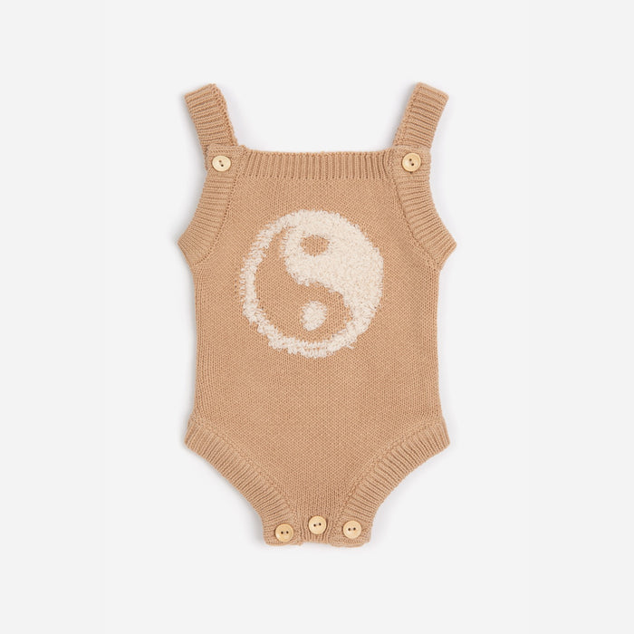 Baeb Basics Organic Yin Yang Knitted Romper (Fawn)