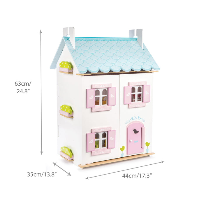 Le Toy Van Blue Bird Cottage Dolls House & Furniture