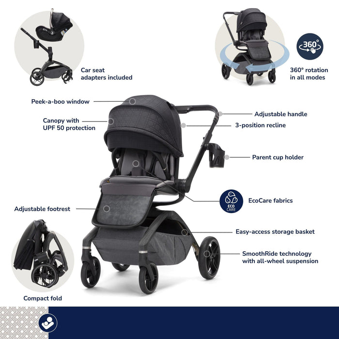 360 car seat and stroller Maxi-Cosi Kindred Tana 360 Rotating Modular Stroller Natural Heritage