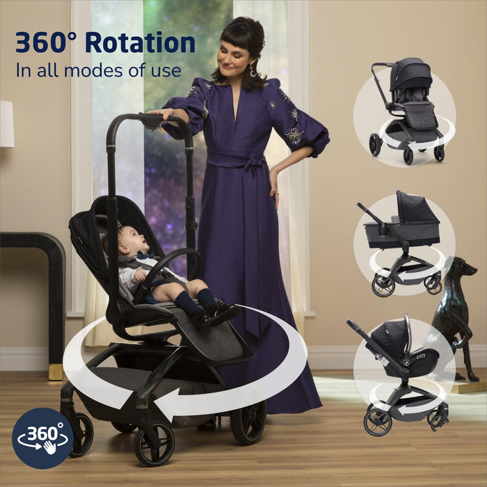 monbebe 360 rotating modular travel system stroller Maxi-Cosi Kindred Tana 360 Rotating Modular Stroller Natural Heritage