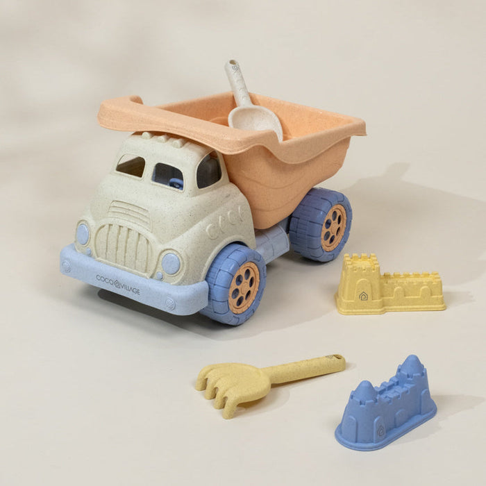 Coco Village Oversized 5-Piece Wheat Straw Sand Toy Set | Dump Truck & Accessories