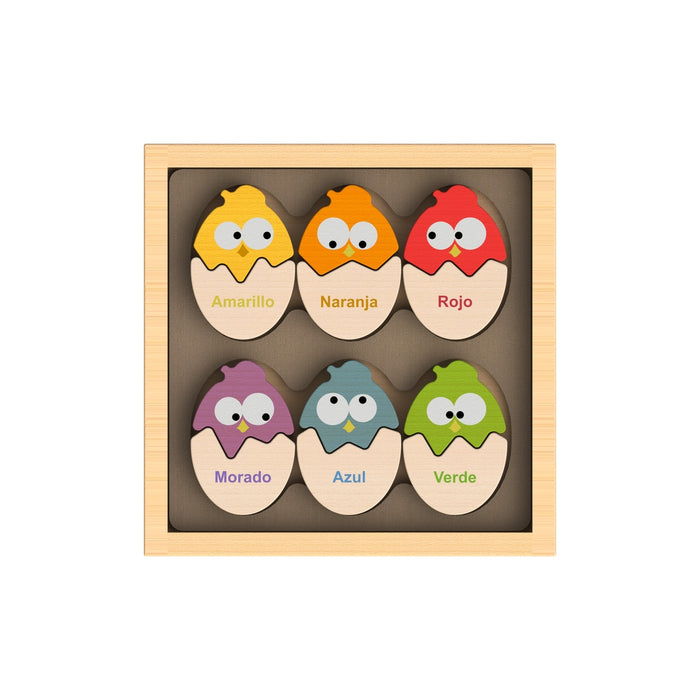 BeginAgain Color 'N Eggs - Bilingual Matching Puzzle