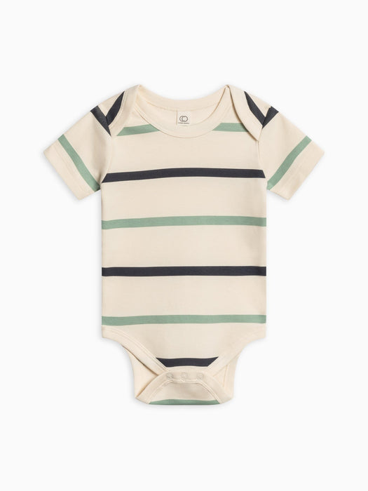 Colored Organics Baby Afton Bodysuit - Aldo Stripe / Navy + Jade