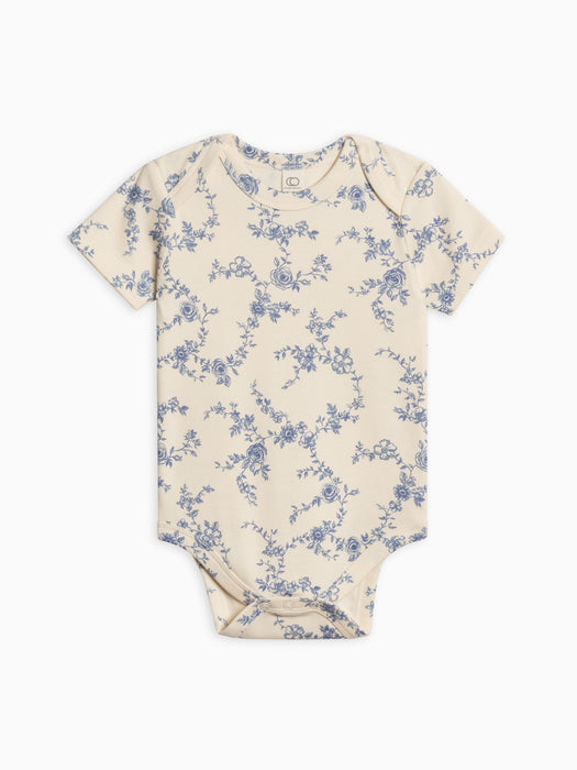 Colored Organics Baby Afton Bodysuit - Serena Floral / Rain