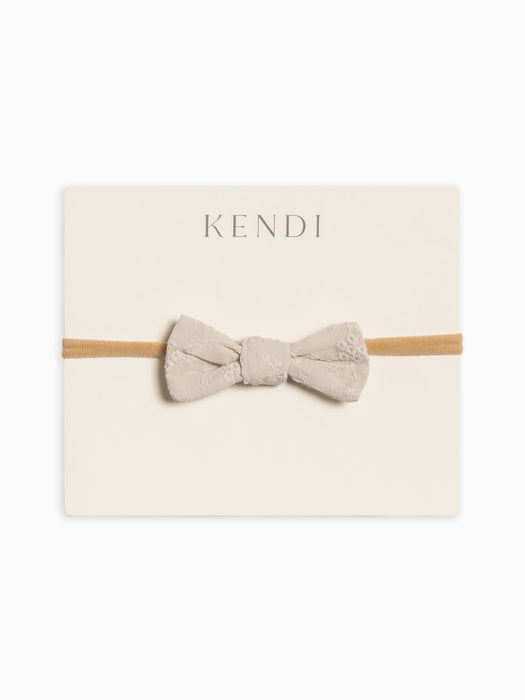 Colored Organics Baby Eyelet Dainty Bow - Oat