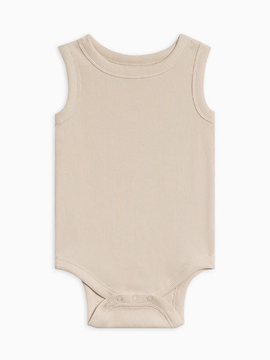Colored Organics Baby Jett Ribbed Tank Bodysuit - Oat