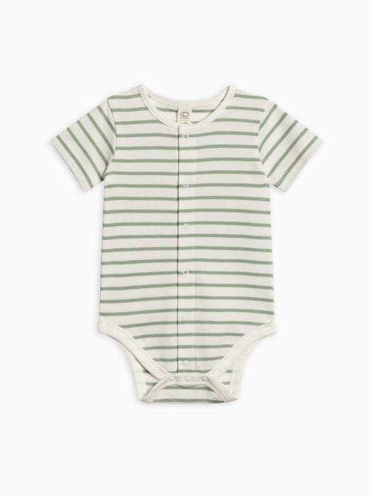 Colored Organics Baby Morgan Bodysuit - Vitto Stripe / Jade
