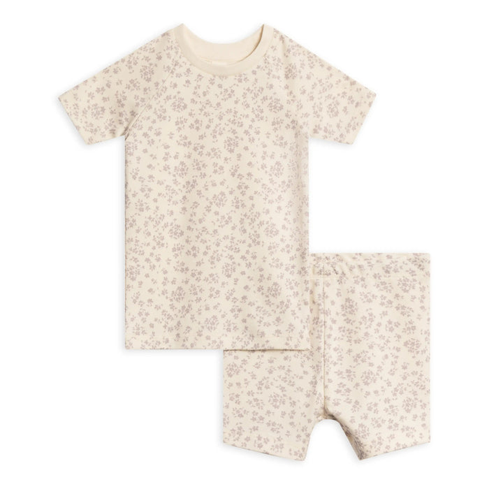 Colored Organics 2-Piece Short Sleeve Jammie Set - Maria Floral / Lilla